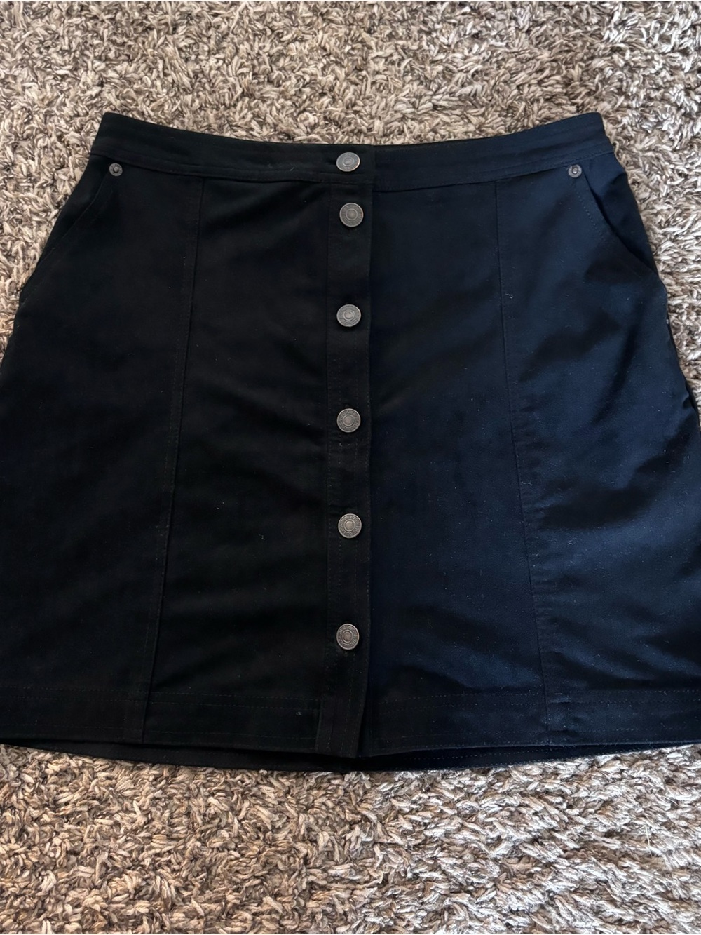 Abercrombie & Fitch Black Button-Front Mini Skirt